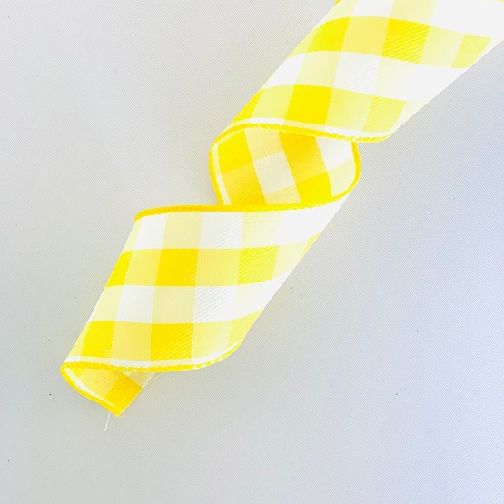 Dekorband med gula och vita rutor