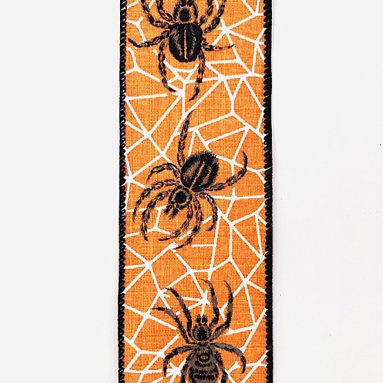 Orange dekorband med spindlar