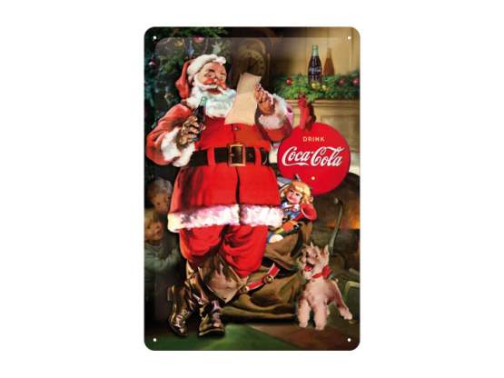 Plåtskylt Coca Cola jultomte