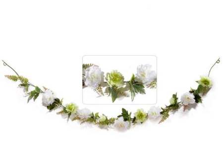 Girlang med vita och gröna blommor