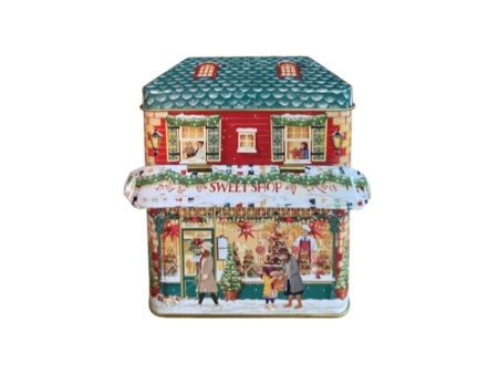 Plåtburk markishus vinter godisbutik