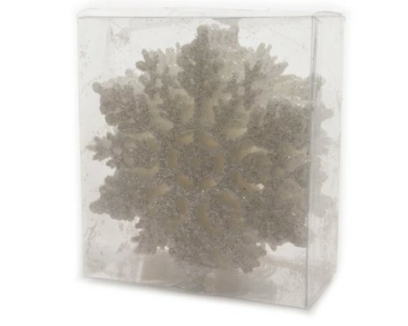 Julgranshänge snöflinga glitter 12-pack