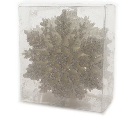Julgranshänge snöflinga glitter 12-pack