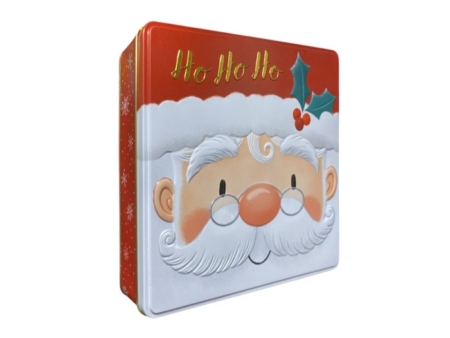 Plåtburk tomte Ho Ho Ho