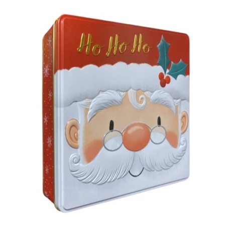 Plåtburk tomte Ho Ho Ho
