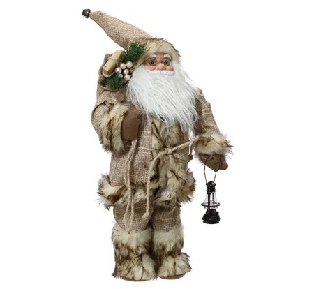 Stor tomte natur med säck och lykta