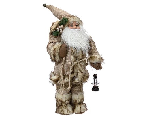 Stor tomte natur med säck och lykta