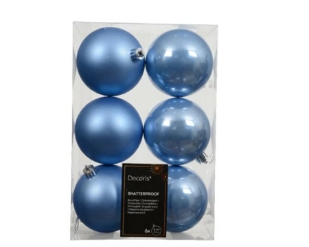 Julkulor himmelsblå 6-pack