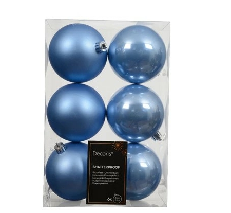 Julkulor himmelsblå 6-pack