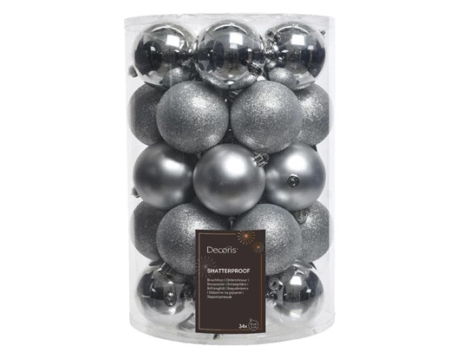 Julkulor silver 34 st