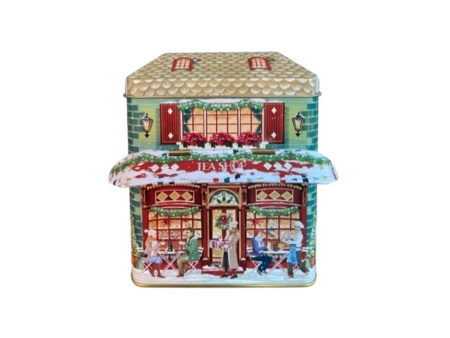 Plåtburk markishus vinter tebutik