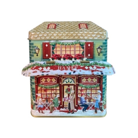 Plåtburk markishus vinter tebutik