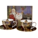 Kaffekoppar med jultomte i presentförpackning