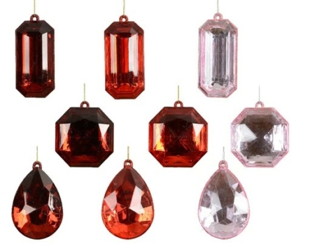 Hänge stor juvel rosa/röd