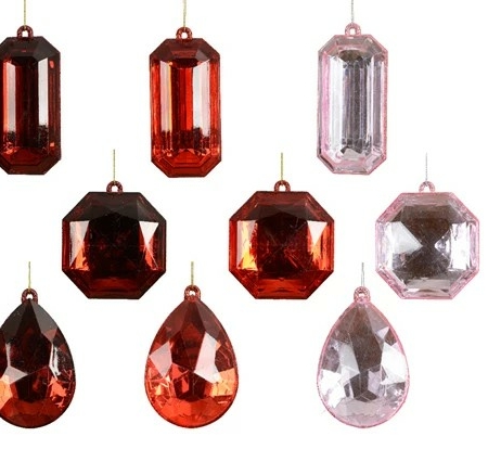 Hänge stor juvel rosa/röd