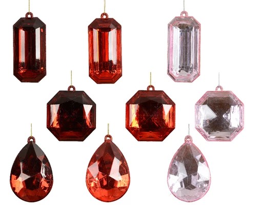Hänge stor juvel rosa/röd