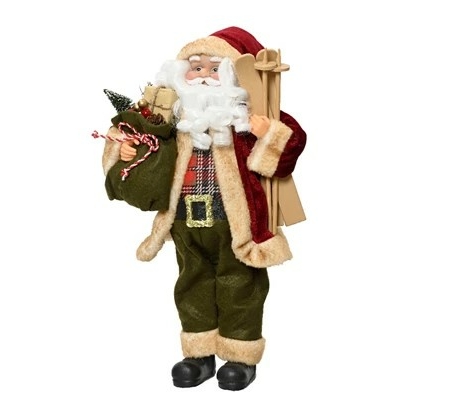 Tomte julklappssäck och skidor
