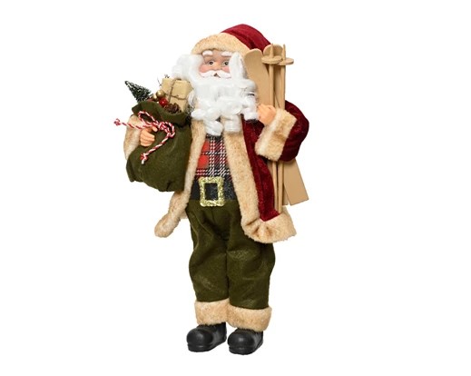 Tomte julklappssäck och skidor