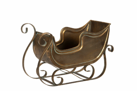 Släde antik mässing