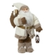 Stor tomte med lykta brun och vit