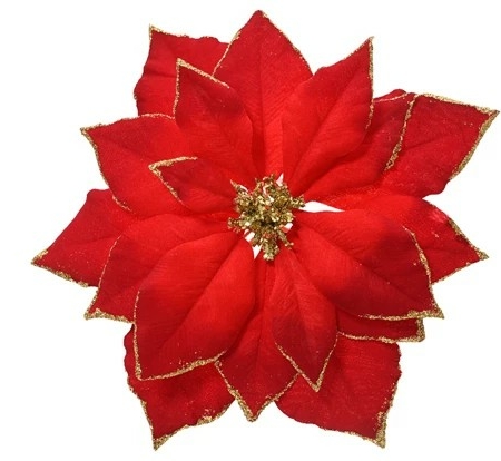 Röd guldglittrig julstjärna
