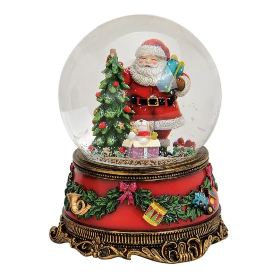 Snöglob med jultomte speldosa