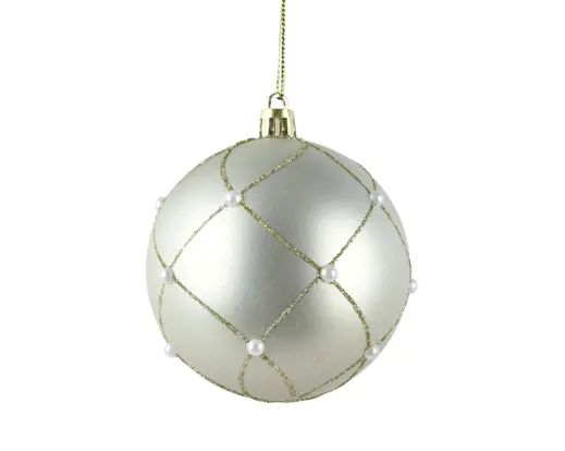 Beige julkula med pärlor