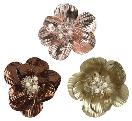Julblomma metallic med klips