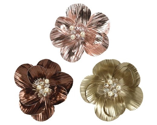 Julblomma metallic med klips