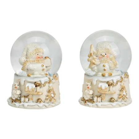 Snöglob med snögubbe beige