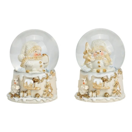 Snöglob med snögubbe beige