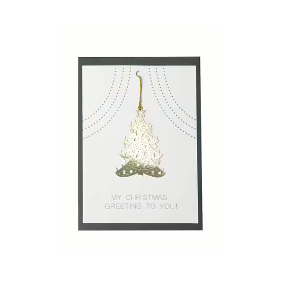 Julkort med hänge julgran