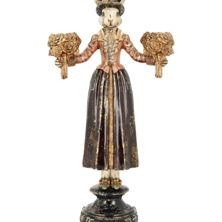 Ljusstake fru kanin rosa