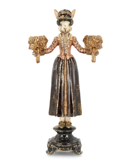 Ljusstake fru kanin rosa