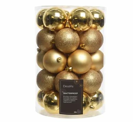 Julkulor guld - 34 st