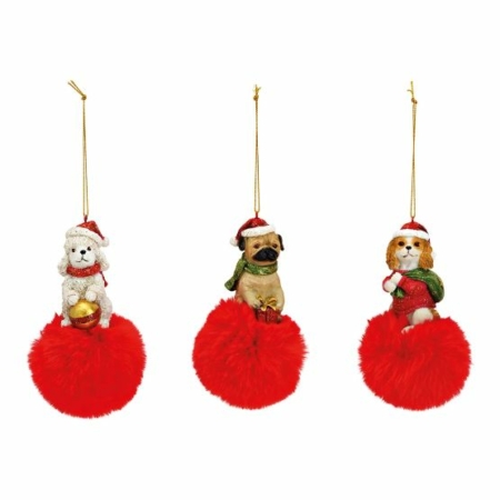 Julgranshänge hund på pompom