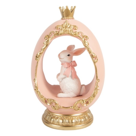 Rosa prydnadsägg med kanin