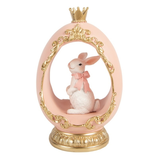 Rosa prydnadsägg med kanin