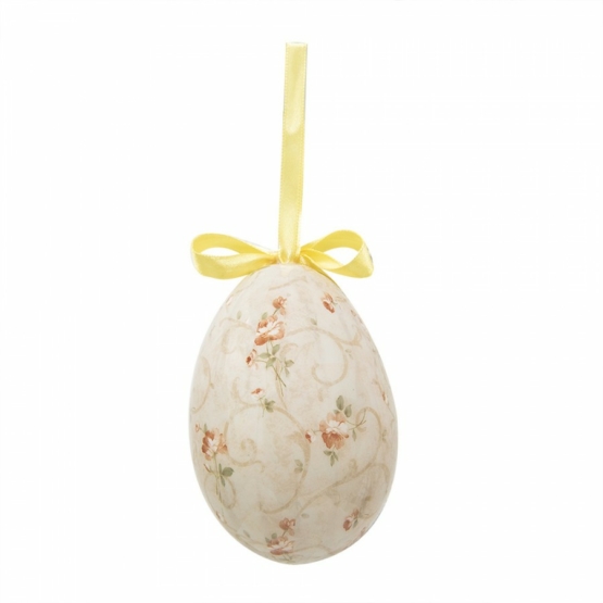 Ägghänge med blommor beige