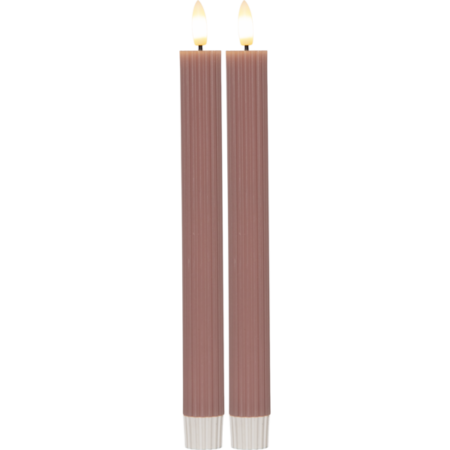 Flamme stripe LED-ljus beige 2-pack gammelrosa