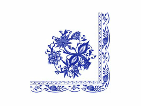 Servett blommor i blåvitt