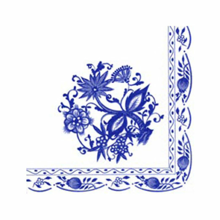 Servett blommor i blåvitt