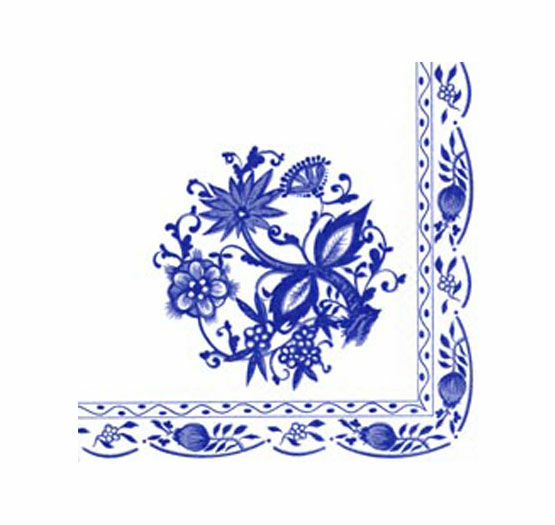 Servett blommor i blåvitt