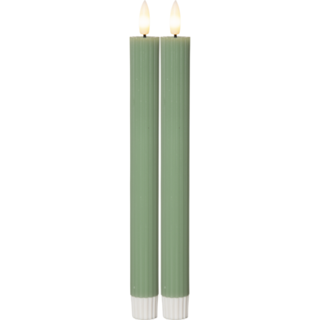 Flamme stripe LED-ljus beige 2-pack grön