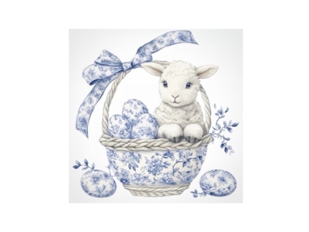 Servett lamm blåvitt