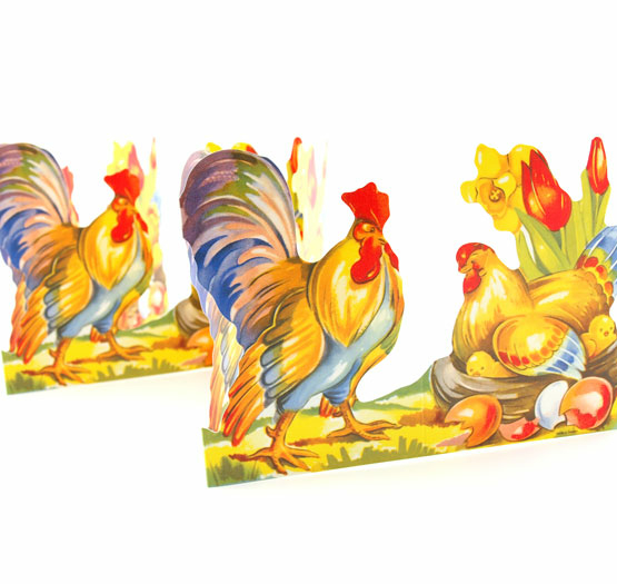 Pappersrader tupp och höna