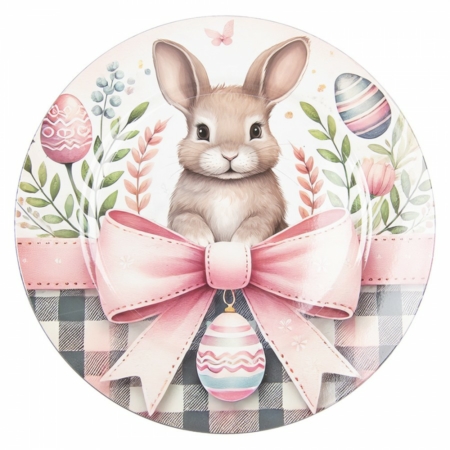 Dekorationsbricka kanin med rosett