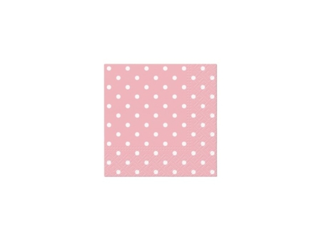 Kaffeservett rosa med prickar