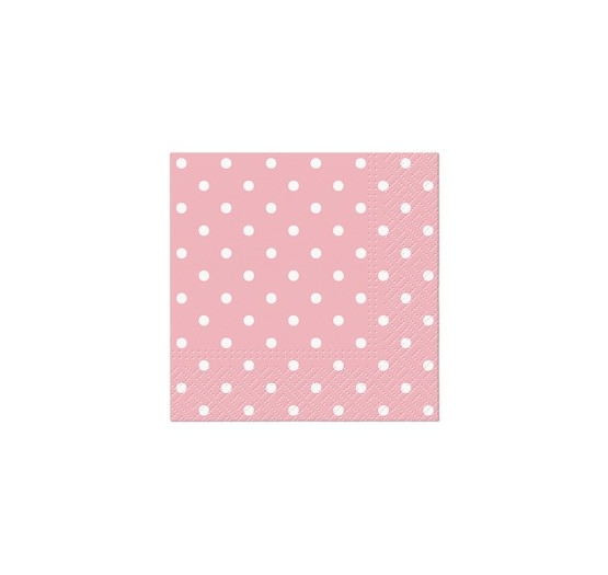 Kaffeservett rosa med prickar